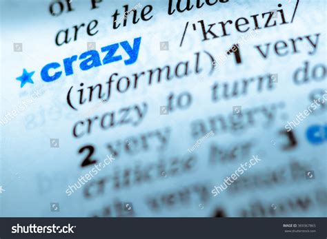 Closeup Word English Dictionary Crazy Definition Stock Photo 369367865 ...