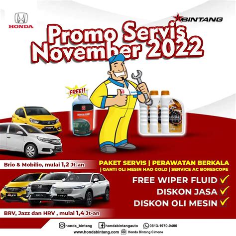 Promo Servis November Honda Bintang Cimone