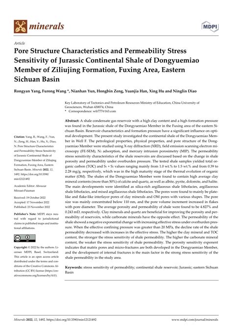 Pdf Pore Structure Characteristics And Permeability Stress