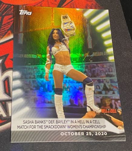 2021 Rainbow Foil Holo Topps WWE Womens Division Card Sasha Banks 86