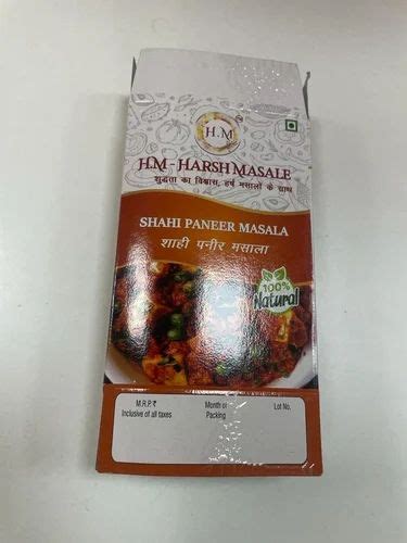 Bleached Kraft Paperboard Printed Shahi Paneer Masala Packaging Box At