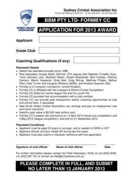 Fillable Online Bbm Application Form Pitchero Fax Email Print