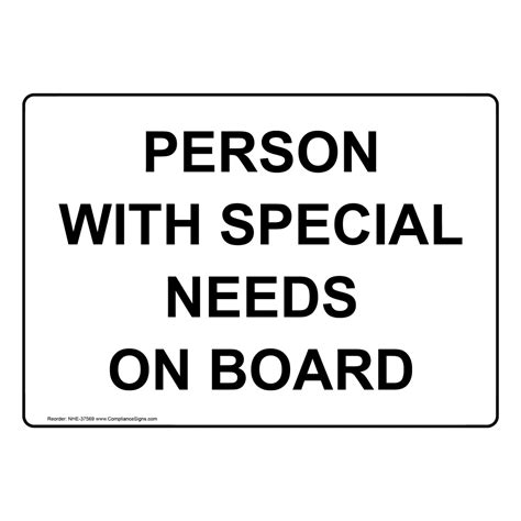 Person With Special Needs On Board Sign Nhe 37569