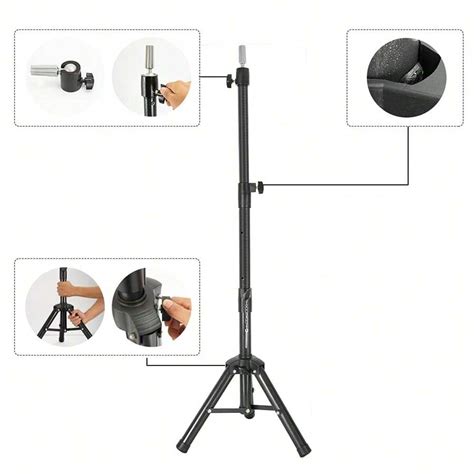 Alileader 55 Inch Black Heavy Duty Wig Stand Tripod For Wig Shein Uk