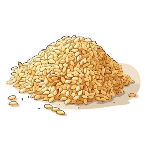 Sesame Seeds Vector On White Background Premium AI Generated Vector