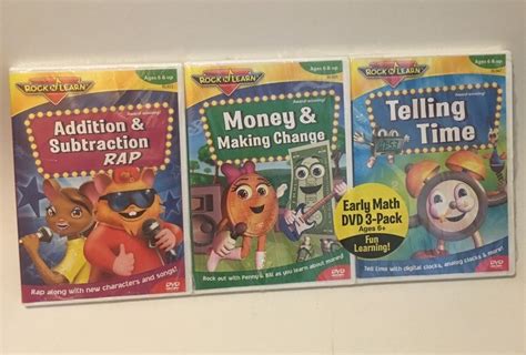 Rock N Learn Preschool Dvd Pack Money Telling Time Addition