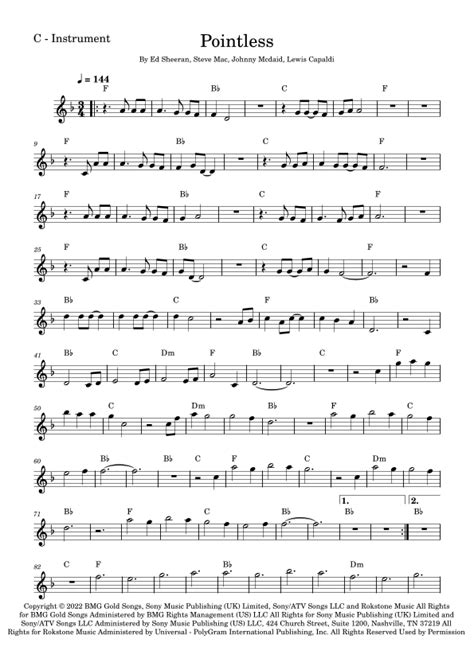 Pointless Arr Fabio Eduardo De Oliveira By Lewis Capaldi Sheet Music