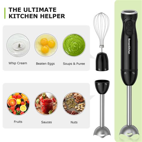 Bonsenkitchen Turbo 12 Speed Immersion Hand Blender