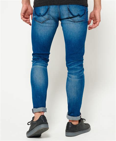 Mens - Skinny Jeans in Cali Vintage Blue | Superdry UK