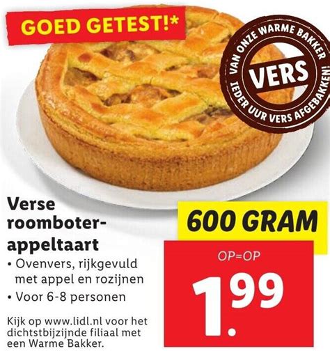 Verse Roomboter Appeltaart 600 GRAM Aanbieding Bij Lidl