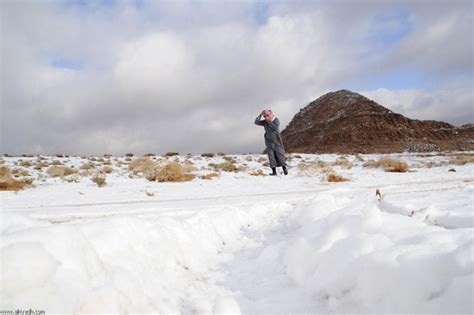 A rare blanket of snow hit areas of Saudi Arabia on Monday, causing a ...