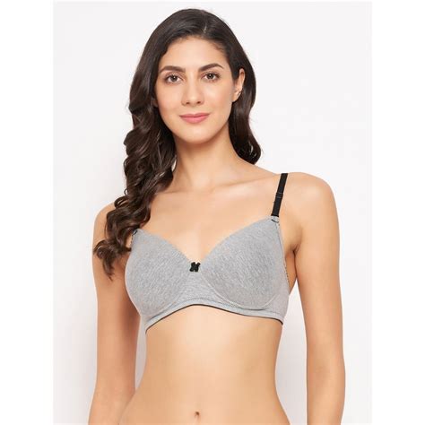 Clovia Cotton Solid Lightly Padded Full Cup Wire Free T Shirt Bra