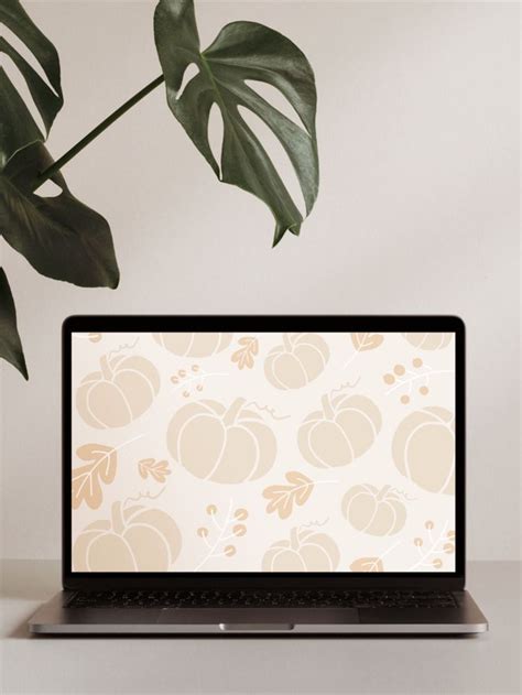 Fall pumpkin desktop wallpaper orange aesthetic laptop background ...