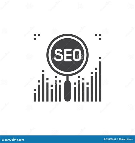 Seo Symbol Search Engine Optimization Icon Vector Filled Flat Stock