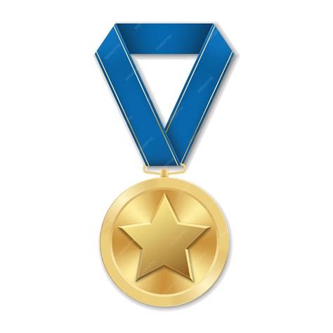 Premium Vector Golden Award Medal With Star Illustration From