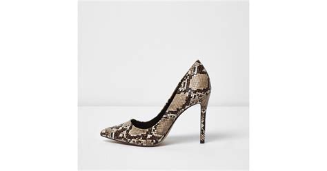 River Island Brown Leopard Print Velvet Court Shoes Lyst Australia