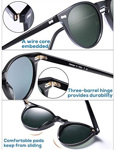 Carfia Vintage Polarized Sunglasses For Men Uv400 Protection Retro