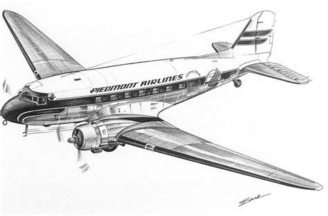 Airplane Drawing, Airplane Art, Aircraft Art, Aircraft Design, Piedmont Airlines, Pencil ...