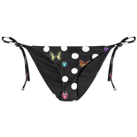 Versace Women S Polka Dot Ladybug Bikini Bottoms In Black Versace