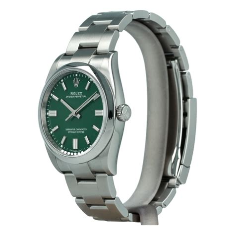 Rolex Oyster Perpetual Mm Green Dial New Model Buy Pre