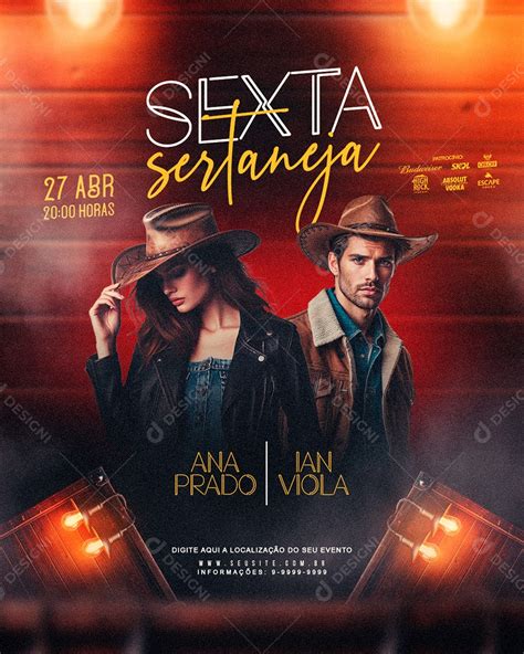 Sexta Sertaneja Evento Sertanejo Feed Social Media Psd Edit Vel