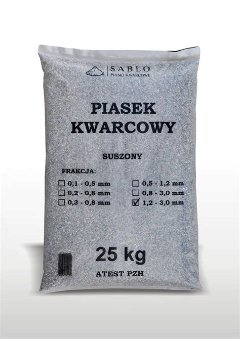 Piasek Kwarcowy Do Akwarium 25 Kg Frakcja 1 2 3 0 Mm Sablo