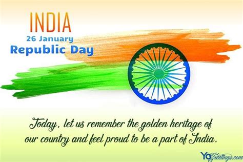 Printable Indian 26 Jan Republic Day Cards Free Download