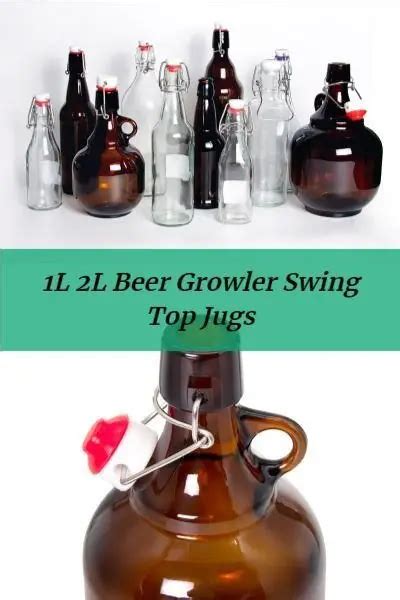 Amber Brown Glass Beer Bottles 1l 2l 1000ml 32oz 64oz Growler Swing Top