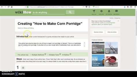 How To Create A Wikihow Article Part 1 Youtube