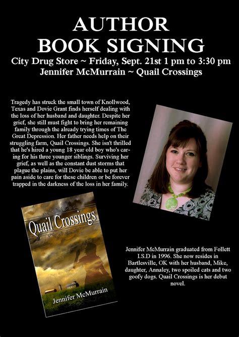 Jennifer McMurrain: Book Signing ~ Follett, TX