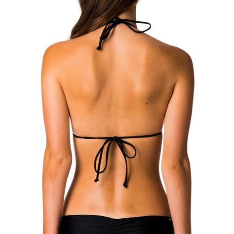 Rip Curl Essential Moulded Triangle Bikini Top In Black