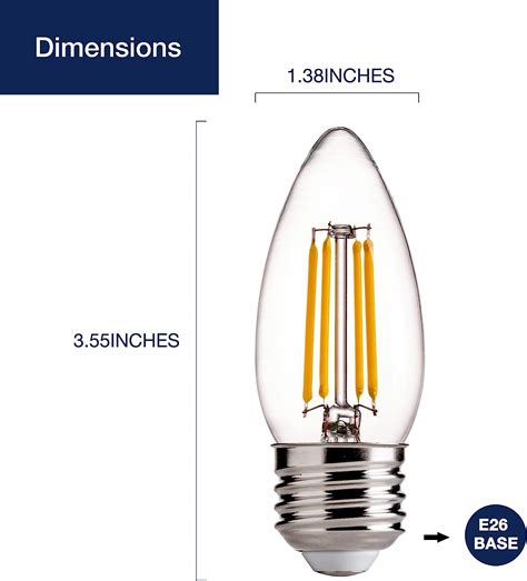 Buy Flsnt Led Candelabra Light Bulbs 60w Equivalent E26 Base Dimmable