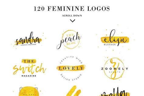 Feminine Branding Logos A Branding Logo Template By David Bassu