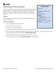 Word 2019 D2 L1 Projects Pdf Starting A Document Project Details To