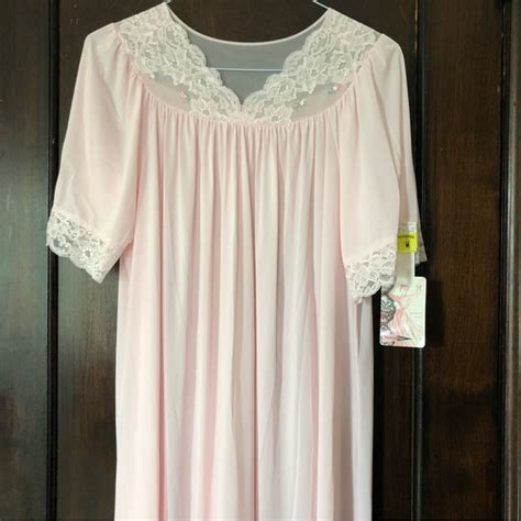 Shadowline Intimates Sleepwear Shadowline Pink Nylon Gown Womens