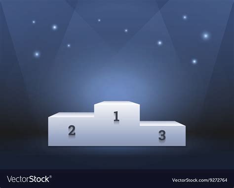 Pedestal For Winners Podium On Blue Background Vector Image