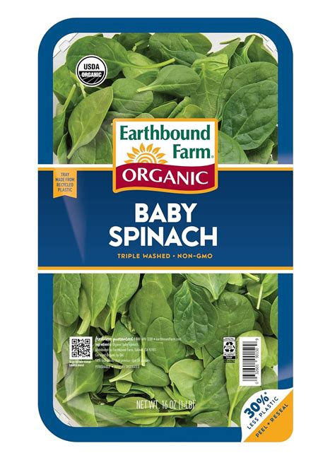 Amazon Earthbound Farm Organic Baby Spinach 16 Oz Clamshell