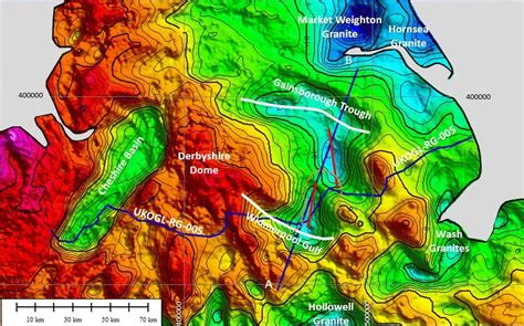 Bouguer Anomaly Gravity Map Shown In Shaded Relief Low Gravity Areas