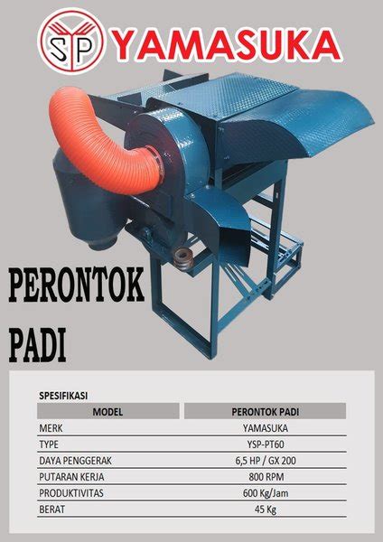 Jual YAMASUKA YSP PT60 Mesin Perontok Padi YSP PT60 YAMASUKA Paddy