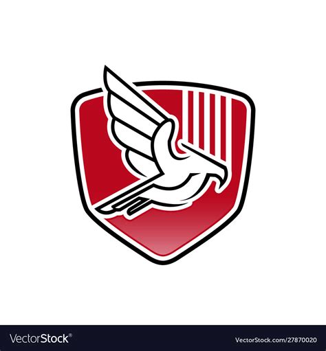 Eagle Shield Logo Design Template Royalty Free Vector Image