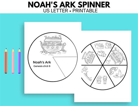 Noah's Ark Spinner, Noah's Ark Bible Story, Sunday School Craft ...