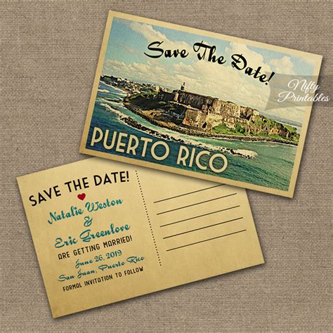 Puerto Rico Wedding Invitations VTW - Nifty Printables