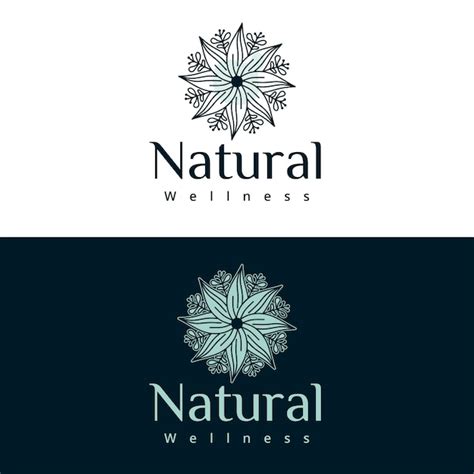 Diseño de logotipo de bienestar natural flor abstracta Vector Premium