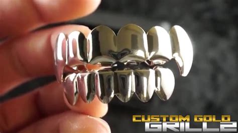 14k Silver Vampire Fangs Grills By Custom Gold Grillz Youtube