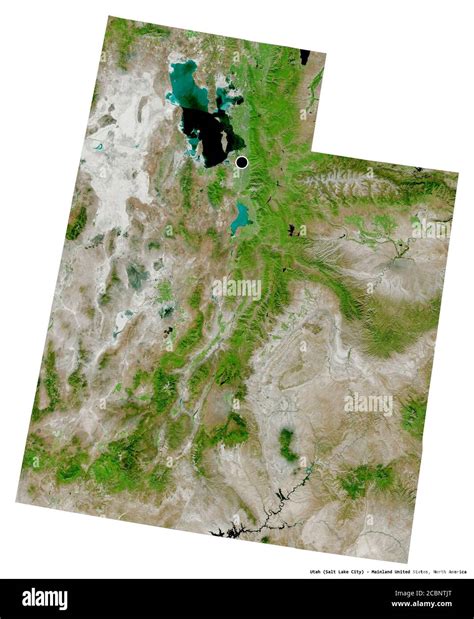 Shape Of Utah State Of Mainland United States With Its Capital