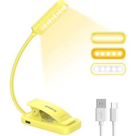 Lampe De Lecture Rechargeable Liseuse Lampe Clip 10 Led 3 Mode