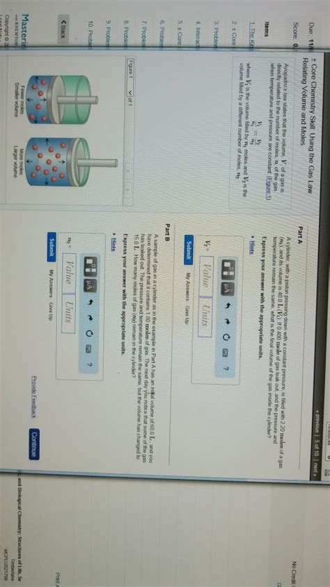 Solved Core Chemistry Skill Using The Gas Law Relating Chegg