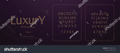 Elegant Luxury Alphabet Letters Font Set เวกเตอร์สต็อก ปลอดค่า