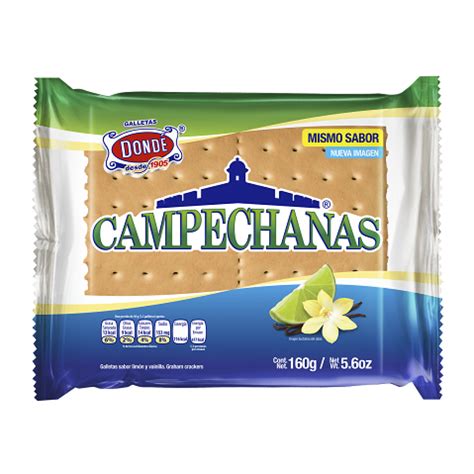 Galletas sabor limón y vainilla campechanas Dondé 160 g 5 64 oz