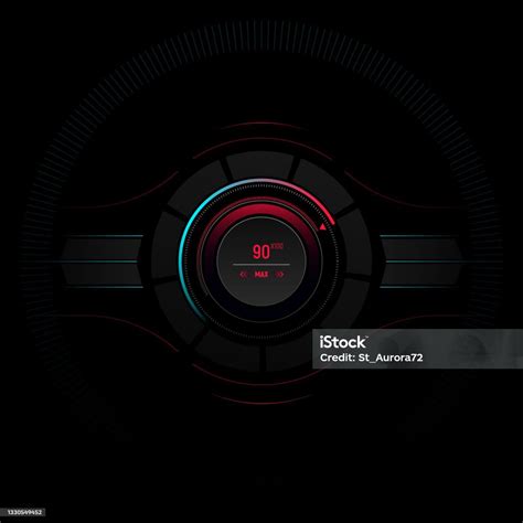 Panel Kontrol Futuristik Speedometer Takometer Antarmuka Digital Elemen